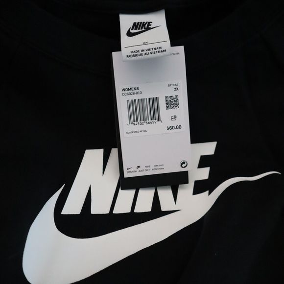 Nike DC6928 010 Women's Plus Sz 2XL Black Fleece Logo Graphic Sweatshirt $60 - Picture 4 of 7
